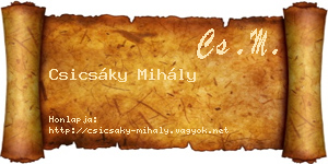 Csicsáky Mihály névjegykártya