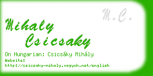 mihaly csicsaky business card