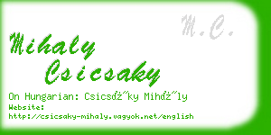 mihaly csicsaky business card